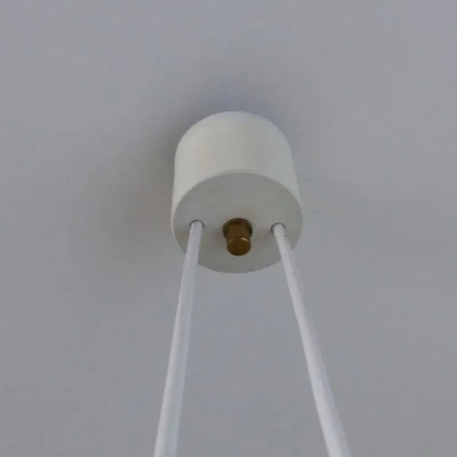 Scandinavian Ceiling Lamp in Brass and Opal Glass, 1950s, in Very Good conditions. Designed 1950 to 1959 European Plug (up...