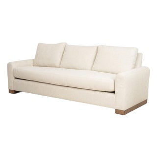 Vanguard White Upholstered Three-Seat Sofa For Sale