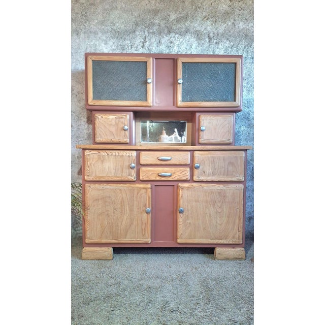 Vintage Mado 2-Body Kitchen Buffet with Cathedral Glass, 1950s For Sale - Image 11 of 11
