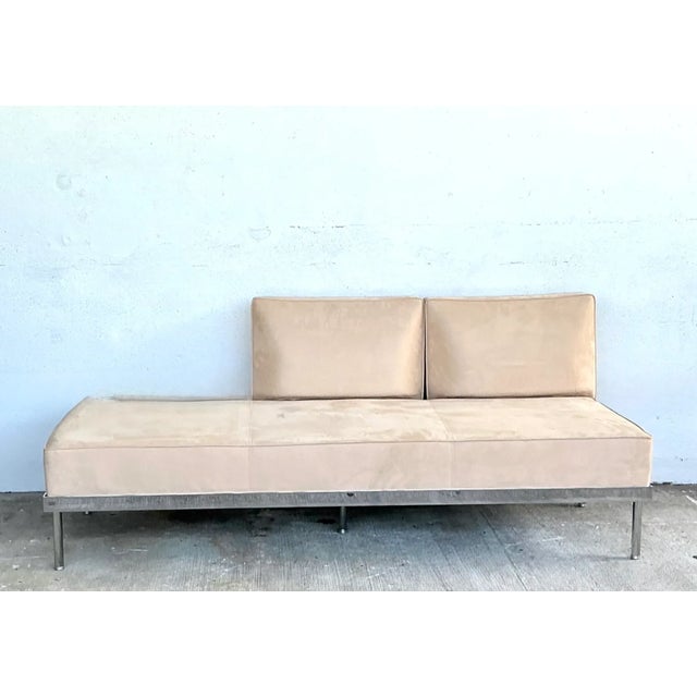 Mid-Century Modern Vintage Chrome and Fabric Daybed For Sale - Image 3 of 12