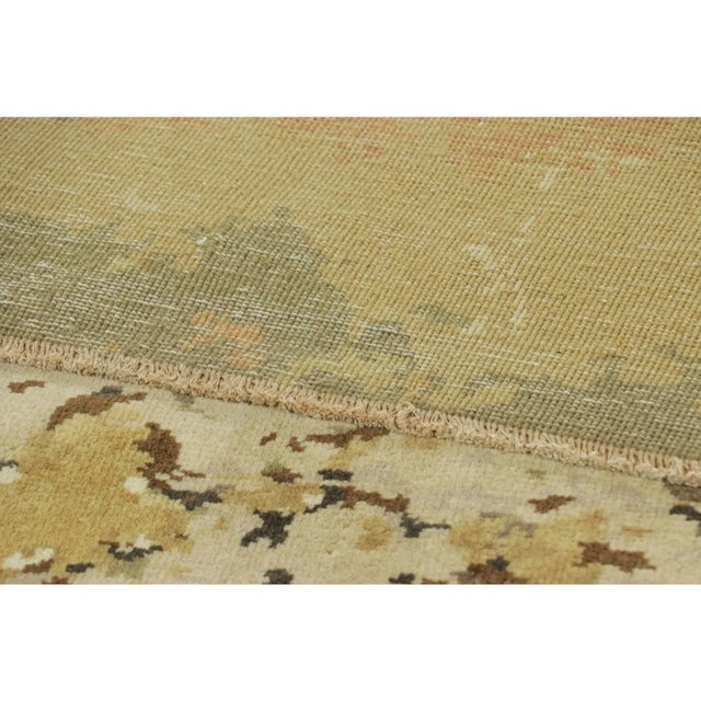 Textile Rug & Kilim’s Chinese Art Deco Style Runner Rug in Gold With Pictorial “Breeze” For Sale - Image 7 of 7