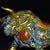 This striking vintage cloisonne enamel figurine depicts a powerful bull or ox, a traditional symbol of strength,...