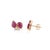 2.9ctw Pear Mozambique Ruby & Diamond Cluster Stud Earrings in 14k Gold- 2 Pieces For Sale - Image 4 of 12