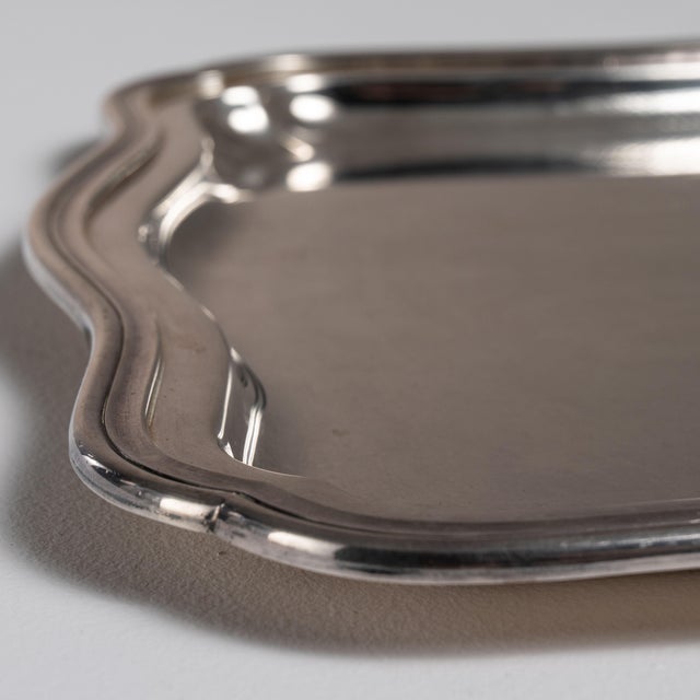Metal 20th Century Italian Silver-Plated Tray For Sale - Image 7 of 15