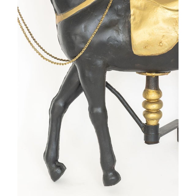 American Carousel Horse Form Gilt and Ebonized Metal Weathervane For Sale - Image 4 of 8