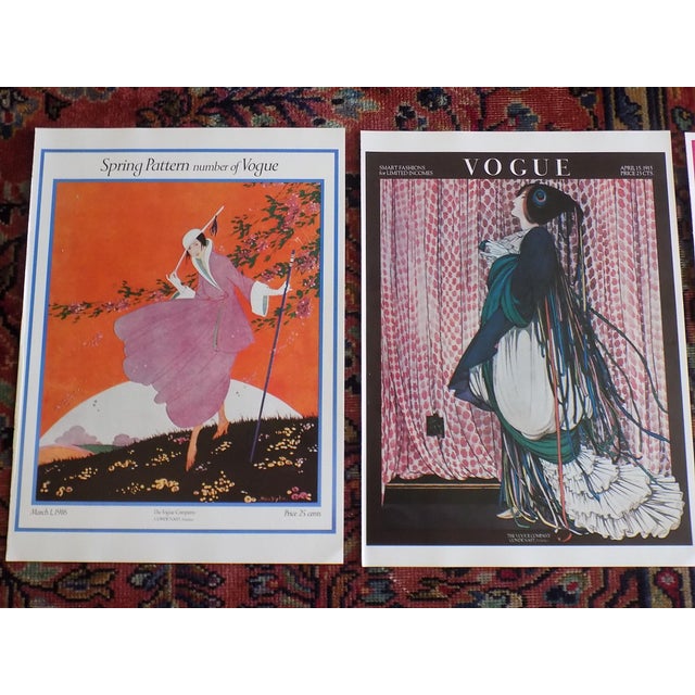 This set of three (3) vintage poster lithographs (offset) depicting fashionable women after covers of Vogue magazine. All...