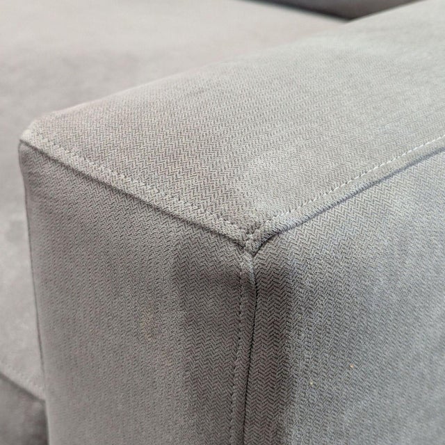 Textile Crate and Barrel 3-Seat Modern Gray Sofa For Sale - Image 7 of 8