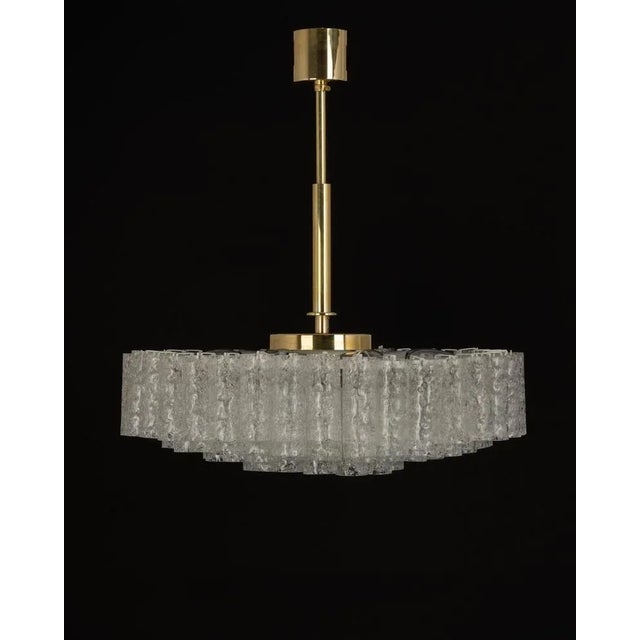 Large Ice Glass Tubes Chandelier from Doria, 1960s For Sale - Image 12 of 15