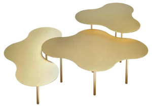 Brass Coffee Table by Sebastian Scherer, Set of 3