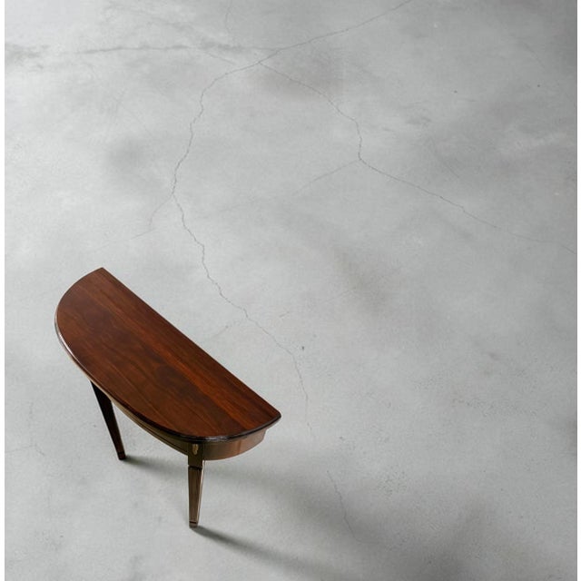 Wood Empire Style Mahogany Demi-Lune Console Table, Europe, 20th Century For Sale - Image 7 of 9