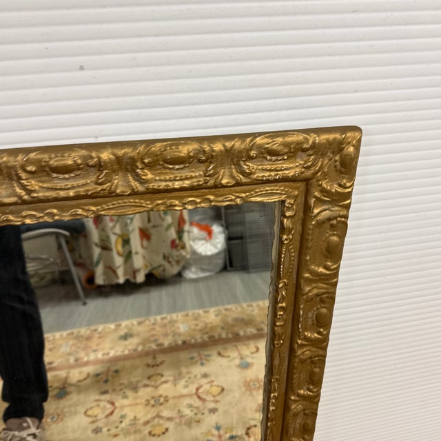 Golden Gilt Wood Wall Mirror For Sale - Image 11 of 12