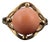 18k Gold Angel Skin Coral Cabochon Cocktail Ring Vintage For Sale