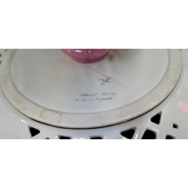 Vintage French Porcelain Reticulated Compote Servers - A Pair For Sale - Image 11 of 11