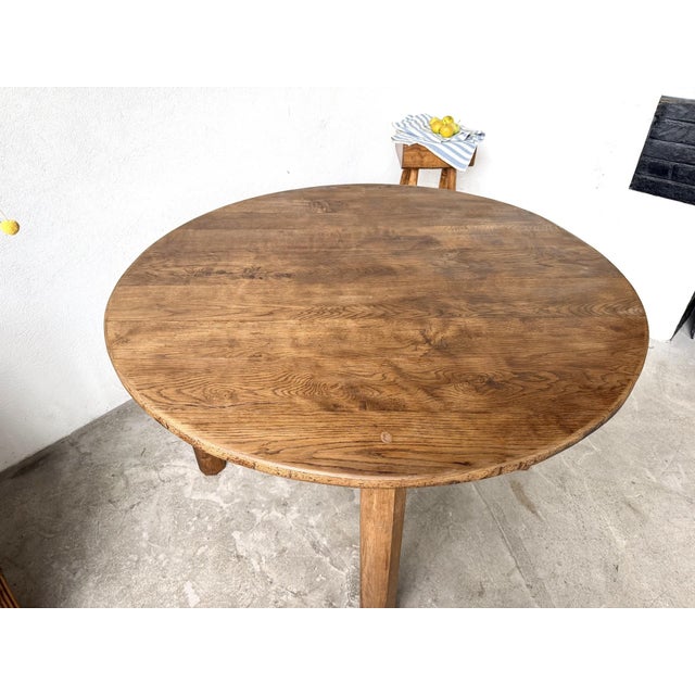 Brutalist Round Table in Oak, 1950s For Sale - Image 13 of 18
