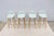 Baby Blue Danish Modern Iskos-Berlin for Muuto Leather Fiber Bar Stools Oak Base, Set of 4 For Sale - Image 8 of 18