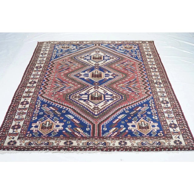 Vintage Qashqai Rug 5' x 6'11'' For Sale - Image 9 of 11