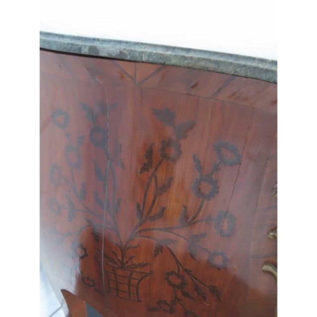 French Marble Top Bombay Serpentine Inlay Commode Dresser Bathroom Vanity 6433 For Sale - Image 14 of 18