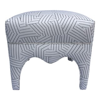 Vintage Square Upholstered Ottoman For Sale