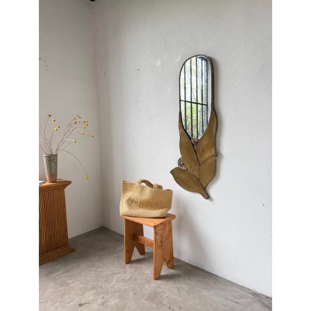 Oval Brass Flower Mirror, 1960s For Sale - Image 18 of 18