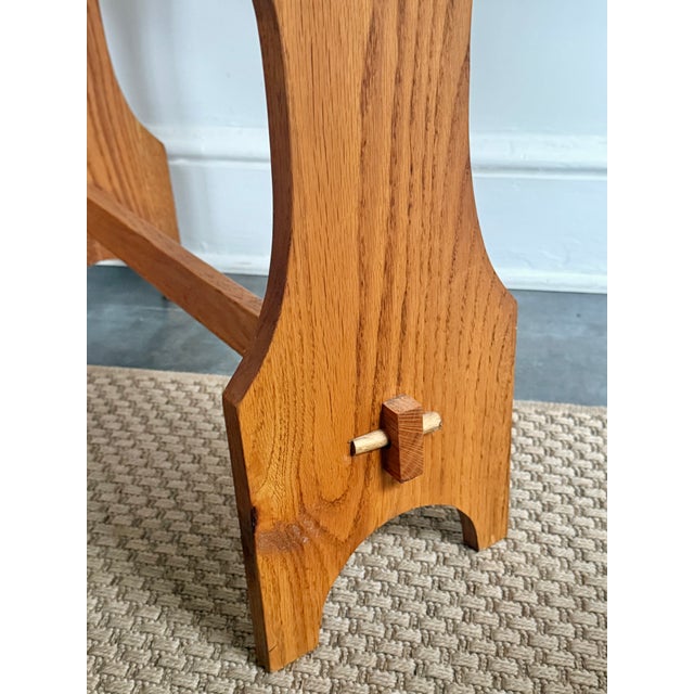Brown Vintage Benchmade Solid Oak Quilt or Blanket Rack For Sale - Image 8 of 13