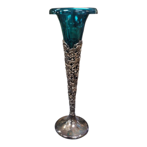 Fine Antique Sterling Silver Trumpet Vase