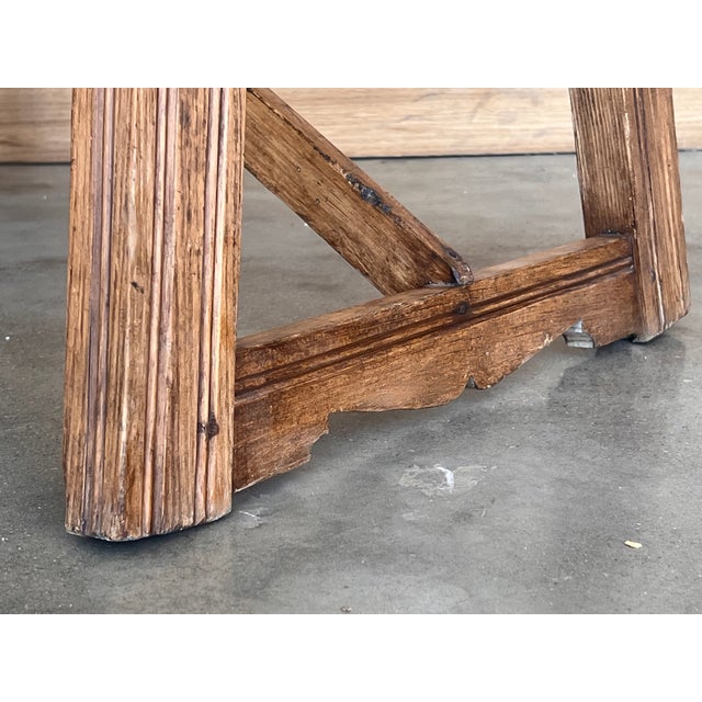 Early 20th Century French Oak Worktable with One Drawer, 1920s For Sale - Image 15 of 17