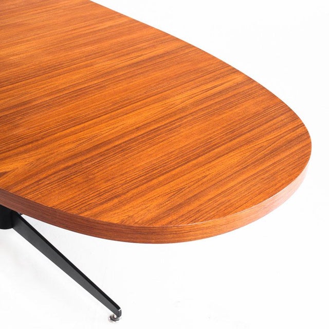 Vintage Dining Table with Extension in Iron and Teak attributed to Roche Bobois, France, 1965 For Sale - Image 11 of 13
