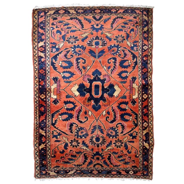 1920s Antique Handmade Persian Lilihan Rug For Sale - Image 9 of 9