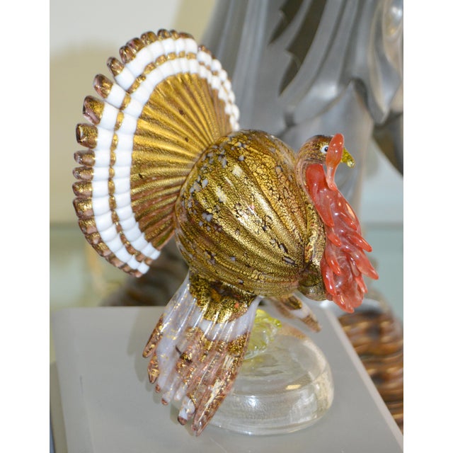 1970s Alfredo Barbini Manner Colorful Murano Style Art Glass Turkey Figurine Italy For Sale In Miami - Image 6 of 12