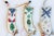 Mid-Century Felt Christmas Stocking Ornaments - Set of 6 For Sale - Image 4 of 6