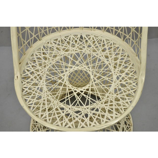 Mid 20th Century Vintage Russell Woodard Style Mid Century Modern Woven Spun Fiberglass Side Chair For Sale - Image 5 of 11