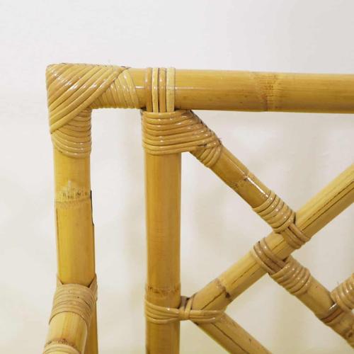 Woven Bamboo Sofa Bed with Double Pull-Out Mattress For Sale - Image 4 of 14