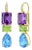 GemFusion 14.45ctw Amethyst Peridot Topaz Diamond Convertible Drop Earrings in 14k Yellow Gold-Set of 2 For Sale