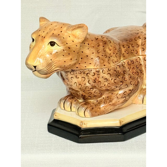 Hollywood Regency Vintage Palm Beach Regency Raymond Waites "Empire" Leopard Tureen - Maximalist Jungle Chic For Sale - Image 3 of 12