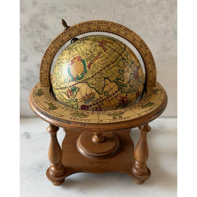 Vintage Italian Wood Zodiac Globe For Sale - Image 4 of 11