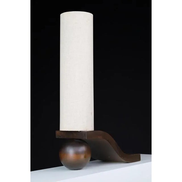 1970s Mid-Century Czech Table Lamp in Sculpted Wood by Vladimír Nývlt, 1970s For Sale - Image 5 of 12