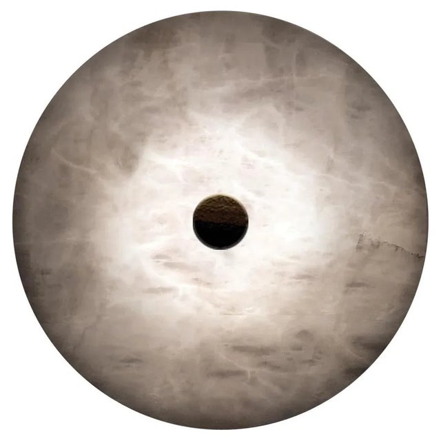 Metal Tsuki Small Shiny Black Wall Light by Alabastro Italiano For Sale - Image 7 of 7