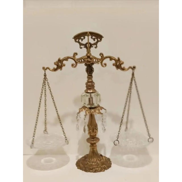 Metal 1960s Hollywood Regency Ornate French Style Decorative Balance Scale For Sale - Image 7 of 9