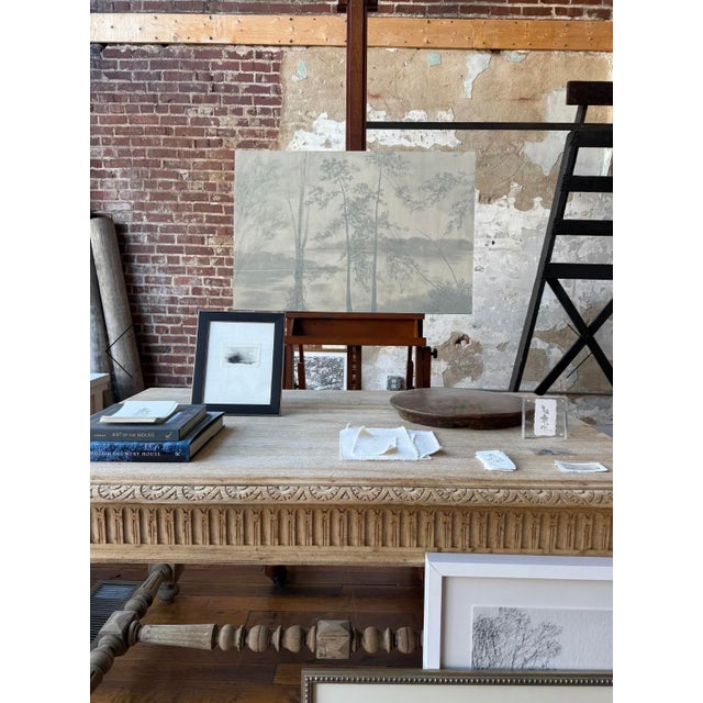 Original Watercolor Landscape Painting on Wood Panel, by Chelsea Fly. 24”H x 36”W, wired for installation.
