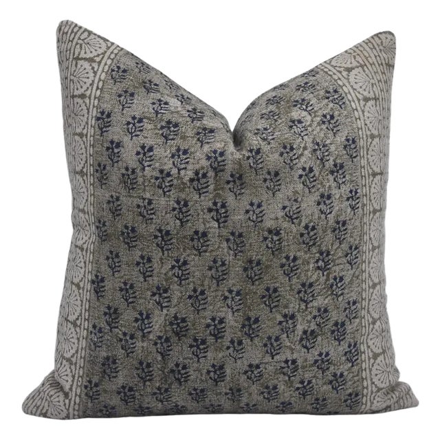 Fabdivine Floral Print Cushion Cover 26x26 Inch High-Quality Linen Fabric- Rangoli For Sale