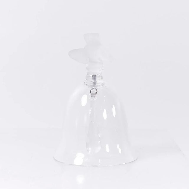 Mid-Century Modern Lalique Frosted Crystal and Glass Bird Bell For Sale - Image 3 of 9