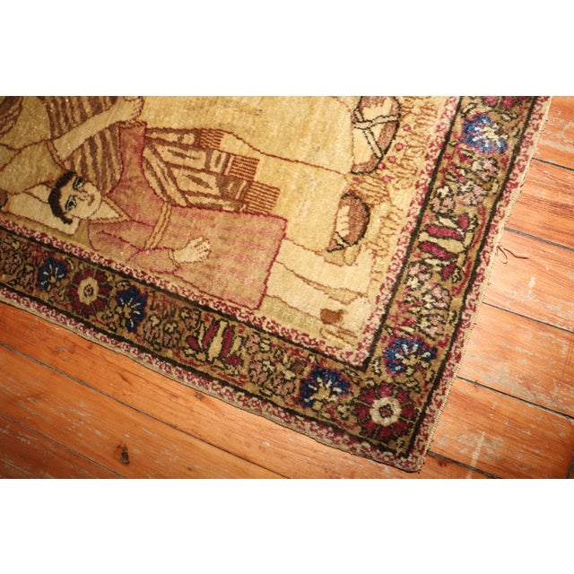 Expressionism Late 19th Century Biblical Antique Zabihi Collection Lavar Kerman Rug - 1'11" x 2'8" For Sale - Image 3 of 11