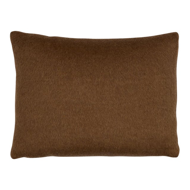 Schumacher Dixon Mohair 18" Lumbar Pillow In Vicuna For Sale