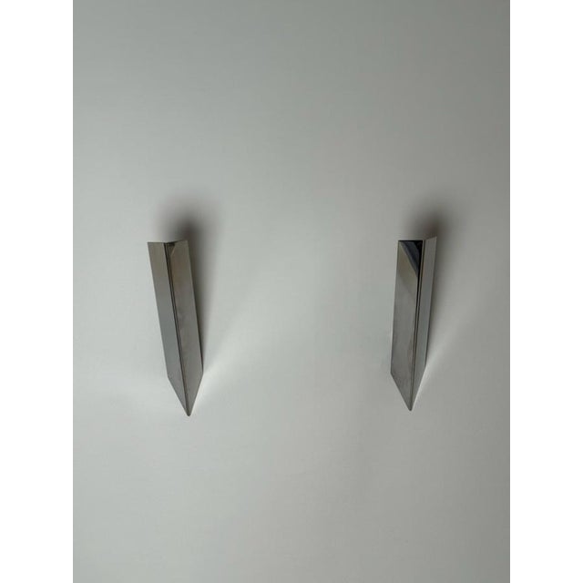 Minimalist Chrome Wall Lights from Kalmar, Austria, 1970, Set of 2 For Sale - Image 9 of 16