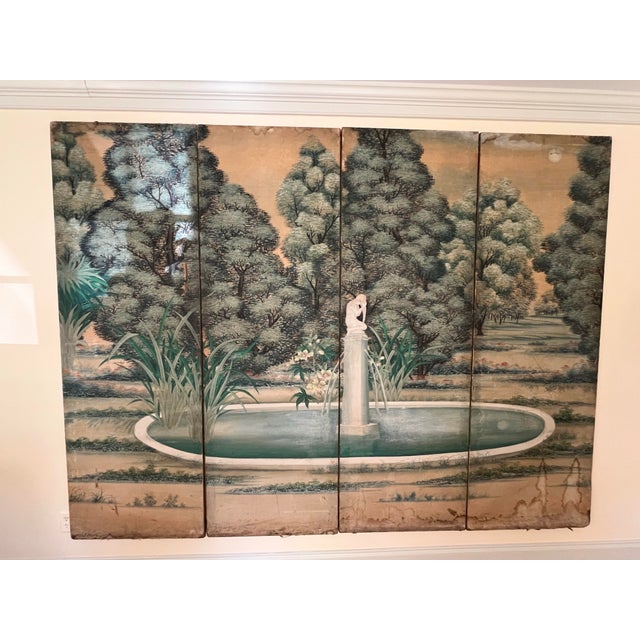 Antique Looking Four Panel Work on Paper For Sale - Image 10 of 10