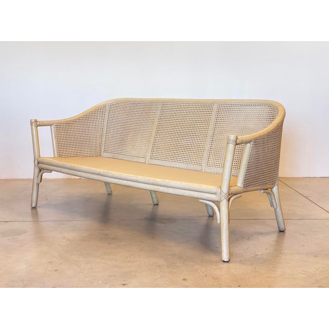 Sofa in Lacquered Bamboo and Vienna Straw by McGuire, 1970s For Sale - Image 5 of 18