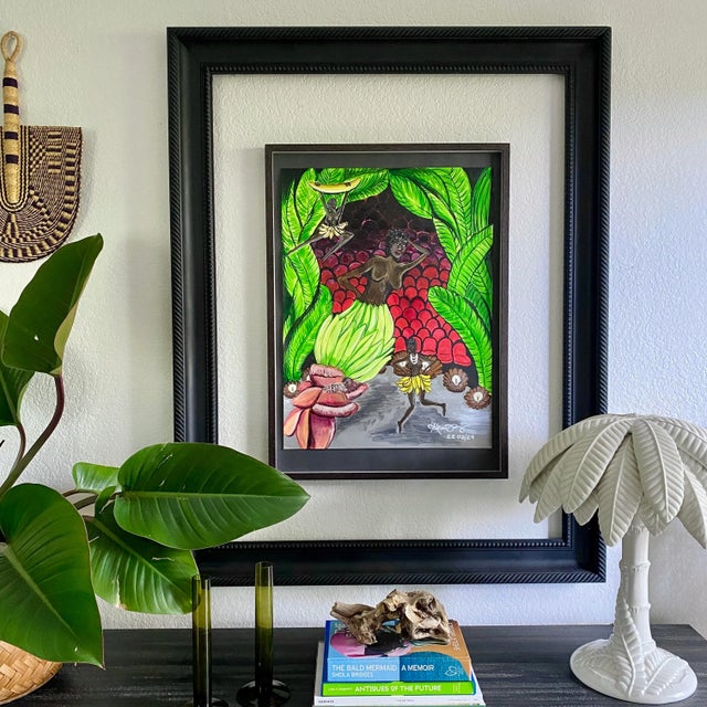 Contemporary Josephine Baker's Danse Sauvage at Folies Bergère in Paris Contemporary Expressionist Style Acrylic Painting, Unframed For Sale - Image 3 of 8