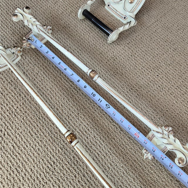 3 Vintage Amerock Bonaventure Hollywood Regency Bathroom Fixtures White Gold Towel Holders + Toilet Paper Holder For Sale - Image 14 of 16