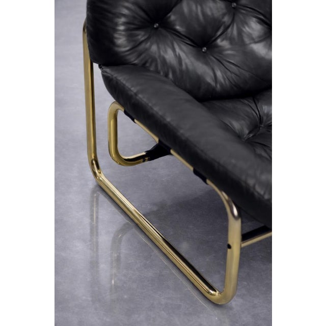 Black Vintage Scandinavian Sofa in Black Leather by John-Bertil Häggström for Swed-Form, 1970s For Sale - Image 8 of 18