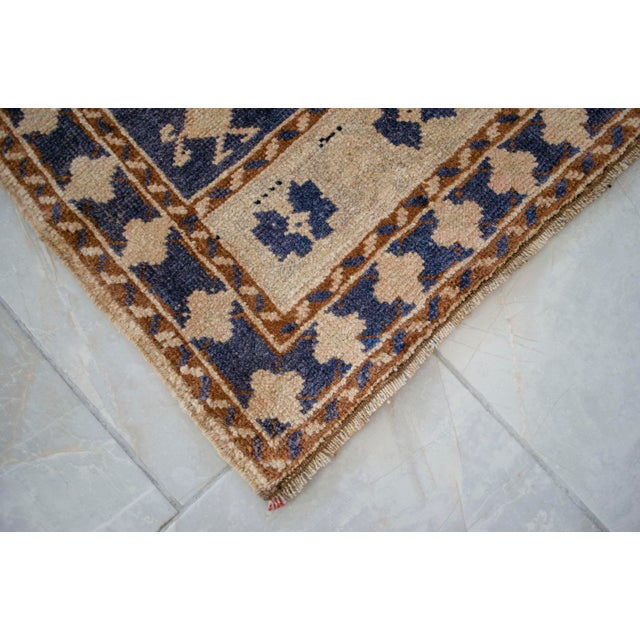 Navy Blue Hand Knotted Door Mat, Entryway Rug, Bath Mat, Kitchen Decor, Small Rug, Turkish Rug - 1′10″ × 3′11″ For Sale - Image 8 of 9